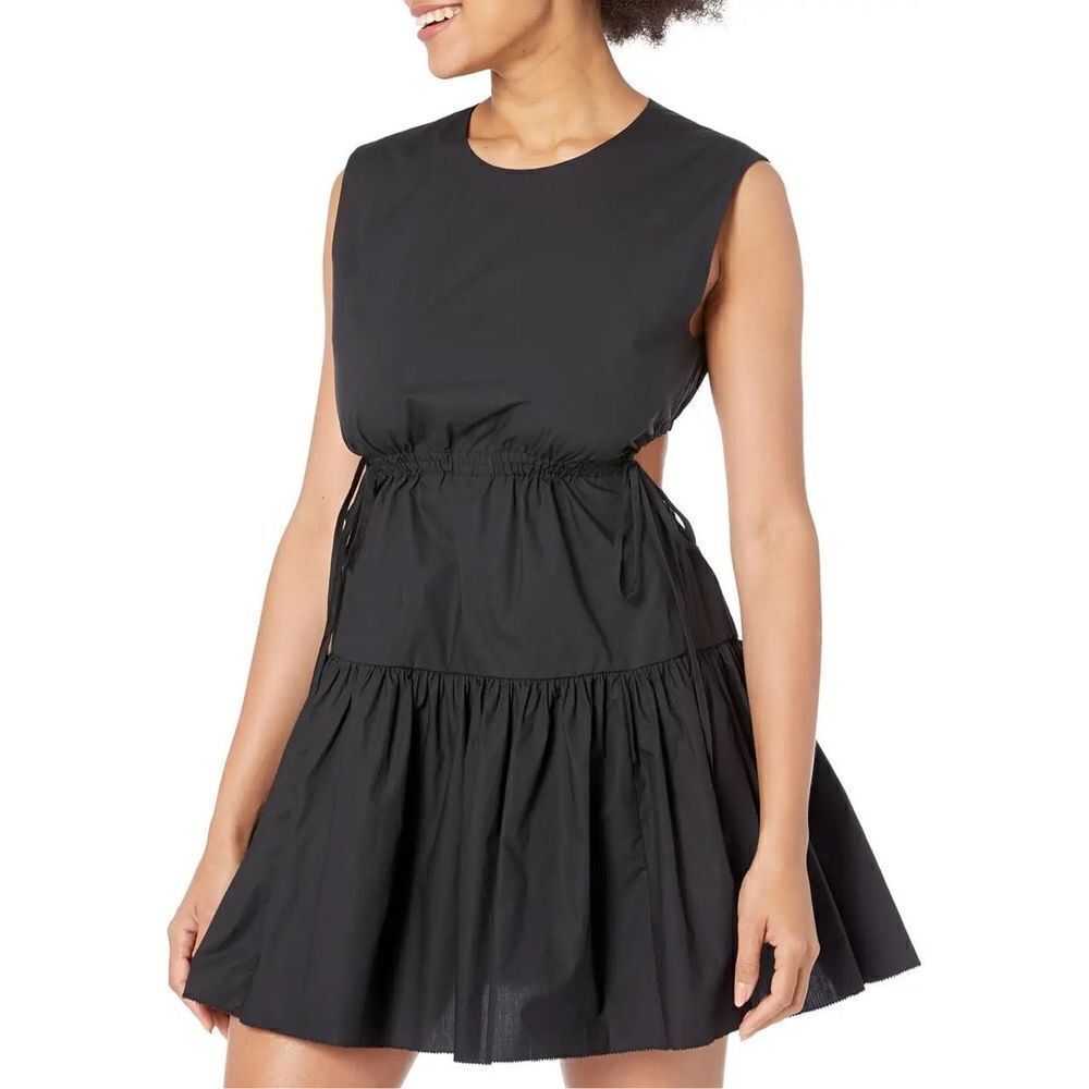 Joie BEA Women's Cut‎ Out Pleated Mini Dress Caviar Size Large